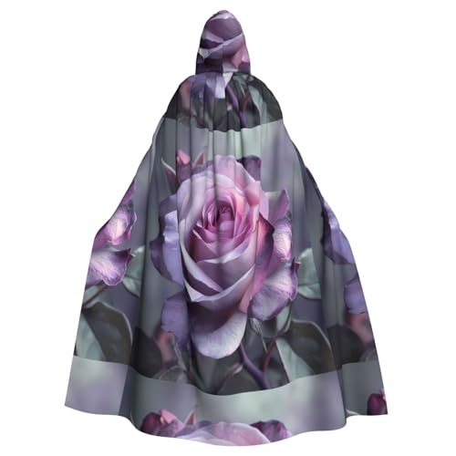 XBKGOHA Halloween-Umhang mit violetter Rose, bedruckt, ohne Reißverschluss, bequem für Kostümpartys XBKGOHA Halloween-Umhang mit violetter Rose, bedruckt, ohne Reißverschluss, bequem für Kostümpartys von XBKGOHA