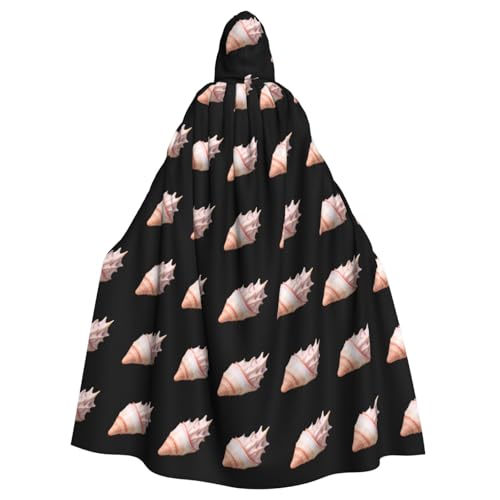 XBKGOHA Hellrosa Conch bedruckter Halloween-Umhang mit Kapuze für Erwachsene, ohne Reißverschluss, bequem für Kostümpartys XBKGOHA Hellrosa Conch bedruckter Halloween-Umhang mit Kapuze für Erwachsene, ohne Reißverschluss, bequem für Kostümpartys von XBKGOHA