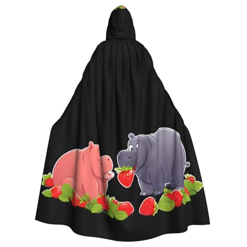 XBKGOHA Hippo Picking Strawberries Printed Halloween Adult Hooded Cape Cloak No Zipper, Comfortable For Costume Parties XBKGOHA Hippo Picking Strawberries Printed Halloween Adult Hooded Cape Cloak No Zipper, Comfortable For Costume Parties von XBKGOHA