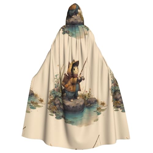 XBKGOHA Kapuzenumhang mit Fischerkätzchen, bedruckt, Halloween, Erwachsene, ohne Reißverschluss, bequem für Kostümpartys XBKGOHA Kapuzenumhang mit Fischerkätzchen, bedruckt, Halloween, Erwachsene, ohne Reißverschluss, bequem für Kostümpartys von XBKGOHA