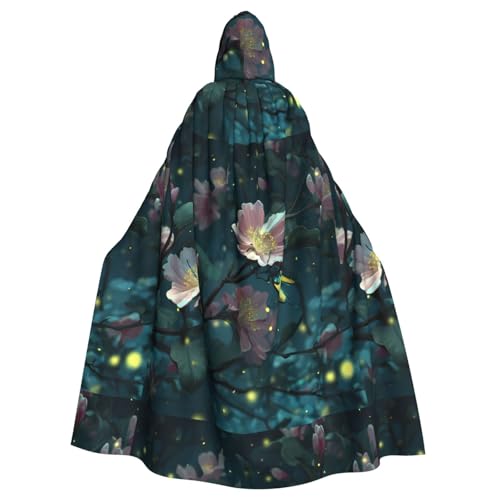 XBKGOHA Kapuzenumhang mit Glühwürmchen auf Blumenzweigen, bedruckt, Halloween, Erwachsene, ohne Reißverschluss, bequem für Kostümpartys XBKGOHA Kapuzenumhang mit Glühwürmchen auf Blumenzweigen, bedruckt, Halloween, Erwachsene, ohne Reißverschluss, bequem für Kostümpartys von XBKGOHA