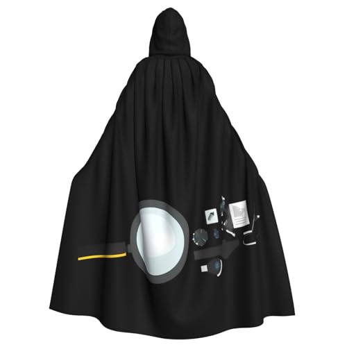 XBKGOHA Kapuzenumhang mit Lupe, bedruckt, Halloween, Erwachsene, ohne Reißverschluss, bequem für Kostümpartys von XBKGOHA