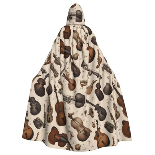 XBKGOHA Kapuzenumhang mit Musikinstrumenten, bedruckt, Halloween, Erwachsene, ohne Reißverschluss, bequem für Kostümpartys XBKGOHA Kapuzenumhang mit Musikinstrumenten, bedruckt, Halloween, Erwachsene, ohne Reißverschluss, bequem für Kostümpartys von XBKGOHA
