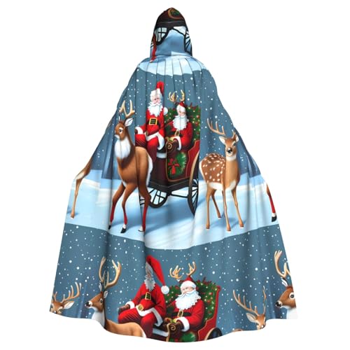 XBKGOHA Kapuzenumhang mit Weihnachtsmann und Hirsch, bedruckt, Halloween, Erwachsene, ohne Reißverschluss, bequem für Kostümpartys XBKGOHA Kapuzenumhang mit Weihnachtsmann und Hirsch, bedruckt, Halloween, Erwachsene, ohne Reißverschluss, bequem für Kostümpartys von XBKGOHA