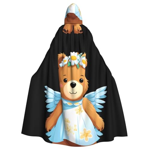 XBKGOHA Kind Angel Bear bedruckter Halloween-Umhang mit Kapuze ohne Reißverschluss, bequem für Kostümpartys XBKGOHA Kind Angel Bear bedruckter Halloween-Umhang mit Kapuze ohne Reißverschluss, bequem für Kostümpartys von XBKGOHA
