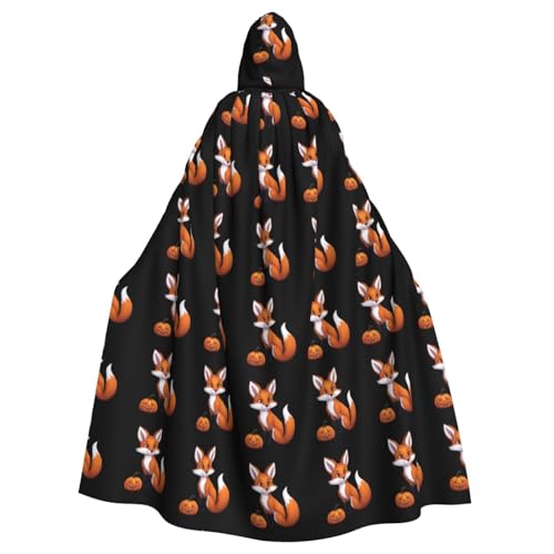 XBKGOHA Kleiner Fuchs, der eine Kürbislaterne hält, bedruckt, Halloween, Erwachsenen-Kapuzenumhang, ohne Reißverschluss, bequem für Kostümpartys XBKGOHA Kleiner Fuchs, der eine Kürbislaterne hält, bedruckt, Halloween, Erwachsenen-Kapuzenumhang, ohne Reißverschluss, bequem für Kostümpartys von XBKGOHA
