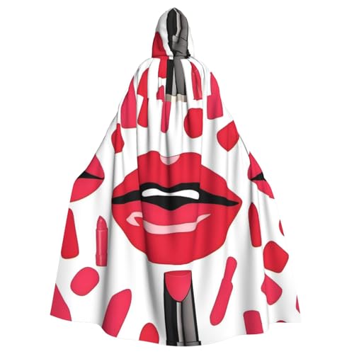 XBKGOHA Lippenstift-Display, bedruckt, Halloween, Erwachsenen-Kapuzenumhang, ohne Reißverschluss, bequem für Kostümpartys XBKGOHA Lippenstift-Display, bedruckt, Halloween, Erwachsenen-Kapuzenumhang, ohne Reißverschluss, bequem für Kostümpartys von XBKGOHA