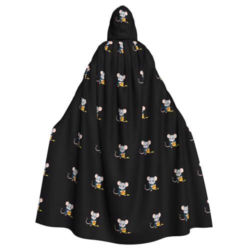 XBKGOHA Little Mouse Stealing Oil Printed Halloween Adult Hooded Cape Cloak No Zipper, Comfortable For Costume Parties von XBKGOHA