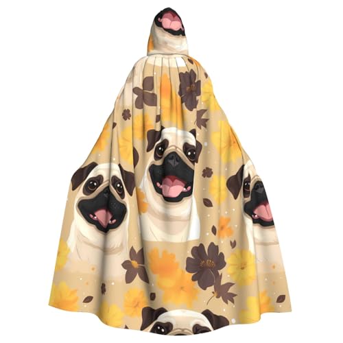 XBKGOHA Lustiger Kapuzenumhang mit Mops-Motiv, bedruckt, Halloween, Erwachsene, ohne Reißverschluss, bequem für Kostümpartys XBKGOHA Lustiger Kapuzenumhang mit Mops-Motiv, bedruckt, Halloween, Erwachsene, ohne Reißverschluss, bequem für Kostümpartys von XBKGOHA