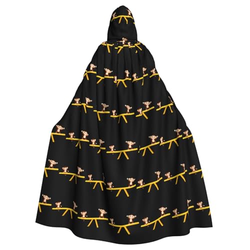 XBKGOHA Monkey Brothers Playing On Wippe Printed Halloween Adult Hooded Cape Cloak No Zipper, Comfortable For Costume Parties XBKGOHA Monkey Brothers Playing On Wippe Printed Halloween Adult Hooded Cape Cloak No Zipper, Comfortable For Costume Parties von XBKGOHA