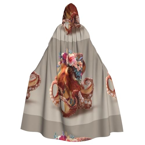 XBKGOHA Oktopus mit Kranz, bedruckt, Halloween, Erwachsenen-Kapuzenumhang, ohne Reißverschluss, bequem für Kostümpartys XBKGOHA Oktopus mit Kranz, bedruckt, Halloween, Erwachsenen-Kapuzenumhang, ohne Reißverschluss, bequem für Kostümpartys von XBKGOHA