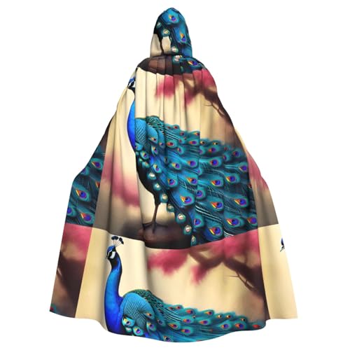 XBKGOHA Orientalischer Pfau auf Blumenbaum, bedruckt, Halloween, Erwachsenen-Kapuzenumhang, ohne Reißverschluss, bequem für Kostümpartys XBKGOHA Orientalischer Pfau auf Blumenbaum, bedruckt, Halloween, Erwachsenen-Kapuzenumhang, ohne Reißverschluss, bequem für Kostümpartys von XBKGOHA