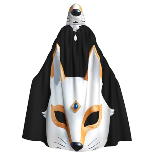 XBKGOHA Pearl Fox Maske bedruckt Halloween Erwachsene Kapuzenumhang ohne Reißverschluss, bequem für Kostümpartys XBKGOHA Pearl Fox Maske bedruckt Halloween Erwachsene Kapuzenumhang ohne Reißverschluss, bequem für Kostümpartys von XBKGOHA