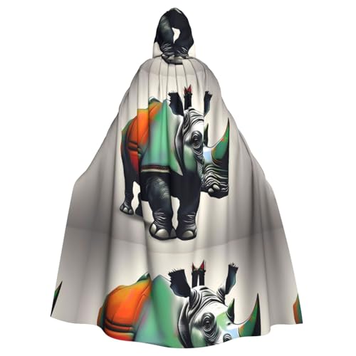XBKGOHA Rhino bedruckter Halloween-Umhang mit Kapuze für Erwachsene, ohne Reißverschluss, bequem für Kostümpartys XBKGOHA Rhino bedruckter Halloween-Umhang mit Kapuze für Erwachsene, ohne Reißverschluss, bequem für Kostümpartys von XBKGOHA