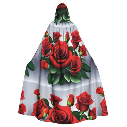 XBKGOHA Rote Rosen bedruckter Halloween-Umhang mit Kapuze für Erwachsene, ohne Reißverschluss, bequem für Kostümpartys XBKGOHA Rote Rosen bedruckter Halloween-Umhang mit Kapuze für Erwachsene, ohne Reißverschluss, bequem für Kostümpartys von XBKGOHA