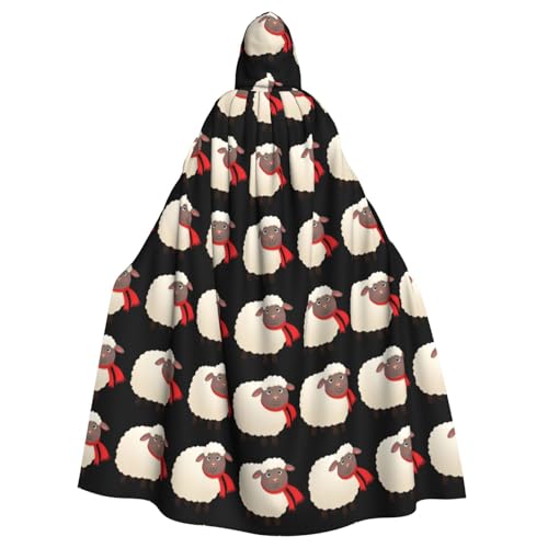 XBKGOHA Roter Schal mit Kapuze, Motiv: kleines Schaf, bedruckt, Halloween, Erwachsene, ohne Reißverschluss, bequem für Kostümpartys XBKGOHA Roter Schal mit Kapuze, Motiv: kleines Schaf, bedruckt, Halloween, Erwachsene, ohne Reißverschluss, bequem für Kostümpartys von XBKGOHA