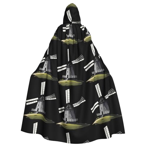 XBKGOHA Rotierender Windmühlen-bedruckter Halloween-Umhang mit Kapuze für Erwachsene, ohne Reißverschluss, bequem für Kostümpartys XBKGOHA Rotierender Windmühlen-bedruckter Halloween-Umhang mit Kapuze für Erwachsene, ohne Reißverschluss, bequem für Kostümpartys von XBKGOHA