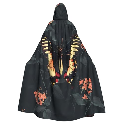 XBKGOHA Schmetterlings-bedruckter Halloween-Umhang mit Kapuze für Erwachsene, ohne Reißverschluss, bequem für Kostümpartys XBKGOHA Schmetterlings-bedruckter Halloween-Umhang mit Kapuze für Erwachsene, ohne Reißverschluss, bequem für Kostümpartys von XBKGOHA