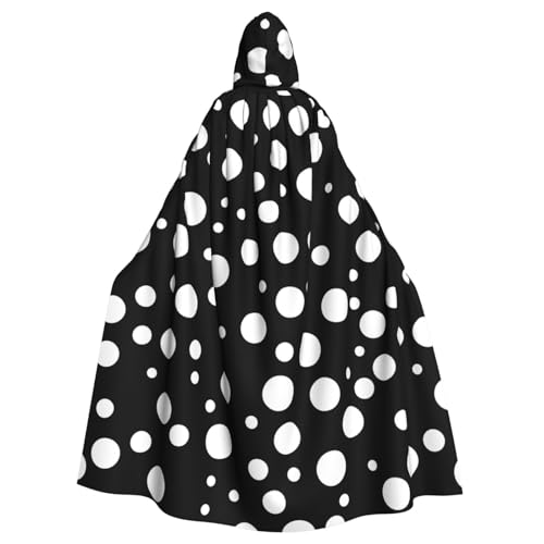 XBKGOHA Schwarz-weiße Polka Dots, bedruckter Halloween-Umhang mit Kapuze, kein Reißverschluss, bequem für Kostümpartys XBKGOHA Schwarz-weiße Polka Dots, bedruckter Halloween-Umhang mit Kapuze, kein Reißverschluss, bequem für Kostümpartys von XBKGOHA