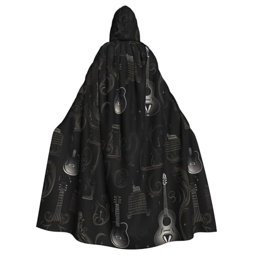 XBKGOHA Schwarzer Pentatonischer Musik-Druck, Halloween-Umhang mit Kapuze, kein Reißverschluss, bequem für Kostümpartys XBKGOHA Schwarzer Pentatonischer Musik-Druck, Halloween-Umhang mit Kapuze, kein Reißverschluss, bequem für Kostümpartys von XBKGOHA