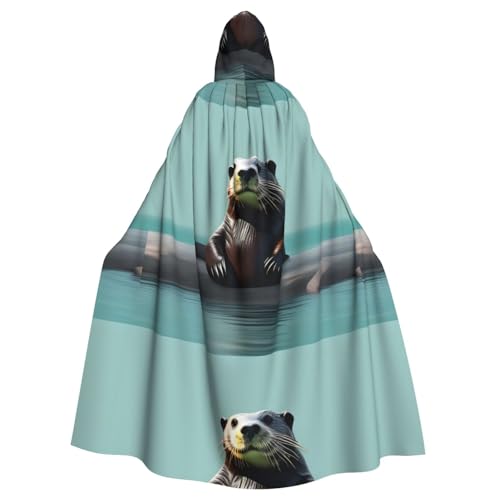 XBKGOHA Sea Otter bedruckter Halloween-Umhang mit Kapuze für Erwachsene, ohne Reißverschluss, bequem für Kostümpartys XBKGOHA Sea Otter bedruckter Halloween-Umhang mit Kapuze für Erwachsene, ohne Reißverschluss, bequem für Kostümpartys von XBKGOHA