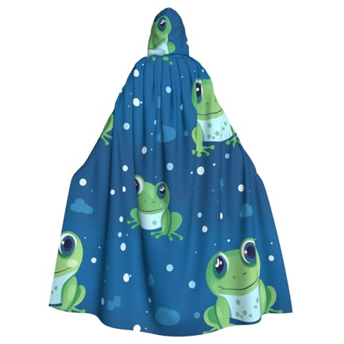 XBKGOHA Süßer Frosch bedruckter Halloween-Umhang mit Kapuze für Erwachsene, ohne Reißverschluss, bequem für Kostümpartys XBKGOHA Süßer Frosch bedruckter Halloween-Umhang mit Kapuze für Erwachsene, ohne Reißverschluss, bequem für Kostümpartys von XBKGOHA