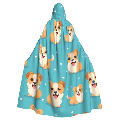 XBKGOHA Süßer Hunde-bedruckter Halloween-Umhang mit Kapuze für Erwachsene, ohne Reißverschluss, bequem für Kostümpartys XBKGOHA Süßer Hunde-bedruckter Halloween-Umhang mit Kapuze für Erwachsene, ohne Reißverschluss, bequem für Kostümpartys von XBKGOHA