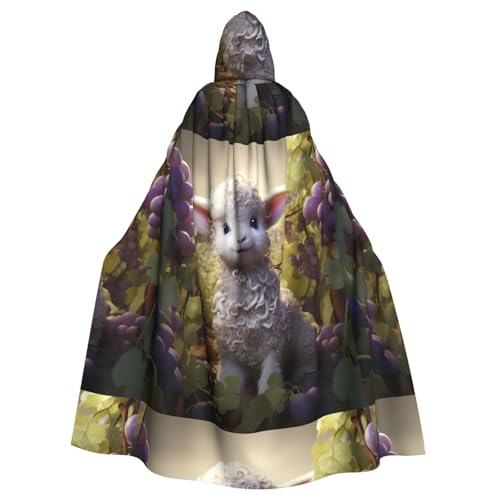 XBKGOHA Umhang mit Kapuze für Erwachsene, Motiv: kleines Schaf im Weinberg, bedruckt, kein Reißverschluss, bequem für Kostümpartys XBKGOHA Umhang mit Kapuze für Erwachsene, Motiv: kleines Schaf im Weinberg, bedruckt, kein Reißverschluss, bequem für Kostümpartys von XBKGOHA
