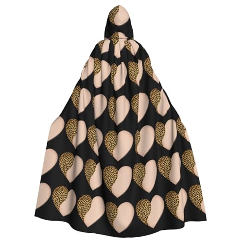 XBKGOHA Umhang mit Kapuze und Herz-Imitat, Leopardenmuster, bedruckt, Halloween, Erwachsene, ohne Reißverschluss, bequem für Kostümpartys XBKGOHA Umhang mit Kapuze und Herz-Imitat, Leopardenmuster, bedruckt, Halloween, Erwachsene, ohne Reißverschluss, bequem für Kostümpartys von XBKGOHA
