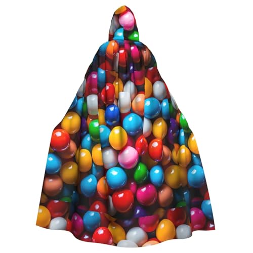 XBKGOHA Umhang mit farbigen Zuckerbällen, bedruckt, Halloween, Erwachsenen-Kapuzenumhang, kein Reißverschluss, bequem für Kostümpartys XBKGOHA Umhang mit farbigen Zuckerbällen, bedruckt, Halloween, Erwachsenen-Kapuzenumhang, kein Reißverschluss, bequem für Kostümpartys von XBKGOHA