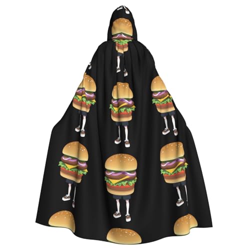 XBKGOHA Walking Burgers bedruckter Halloween-Umhang mit Kapuze für Erwachsene, ohne Reißverschluss, bequem für Kostümpartys XBKGOHA Walking Burgers bedruckter Halloween-Umhang mit Kapuze für Erwachsene, ohne Reißverschluss, bequem für Kostümpartys von XBKGOHA