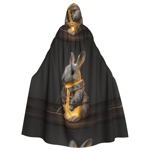 XBKGOHA Weißer Hasenlaterne, bedruckt, Halloween, Erwachsenen-Kapuzenumhang, ohne Reißverschluss, bequem für Kostümpartys XBKGOHA Weißer Hasenlaterne, bedruckt, Halloween, Erwachsenen-Kapuzenumhang, ohne Reißverschluss, bequem für Kostümpartys von XBKGOHA