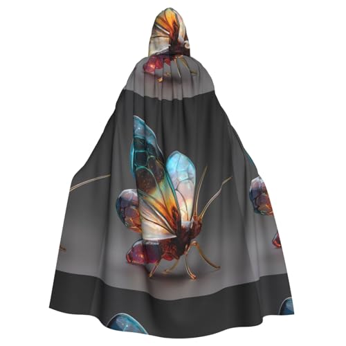 XBKGOHA Wunderschöner Glas-Schmetterling-bedruckter Halloween-Umhang mit Kapuze für Erwachsene, ohne Reißverschluss, bequem für Kostümpartys XBKGOHA Wunderschöner Glas-Schmetterling-bedruckter Halloween-Umhang mit Kapuze für Erwachsene, ohne Reißverschluss, bequem für Kostümpartys von XBKGOHA