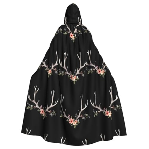 XBKGOHA Wunderschöner Halloween-Umhang mit Blumenhörnern, bedruckt, ohne Reißverschluss, bequem für Kostümpartys XBKGOHA Wunderschöner Halloween-Umhang mit Blumenhörnern, bedruckt, ohne Reißverschluss, bequem für Kostümpartys von XBKGOHA