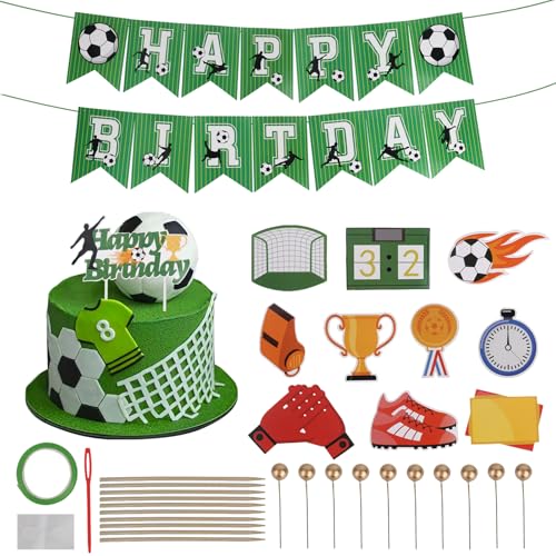 38 Stück Fußball Kuchen Deko, Tortendeko Geburtstagstorte Topper für Geburtstag Party, Fussball Cupcake Topper Deko Geburtstag Kinder, Fußball Geschenke für Fussball Party Muffin Torten Deko 38 Stück Fußball Kuchen Deko, Tortendeko Geburtstagstorte Topper für Geburtstag Party, Fussball Cupcake Topper Deko Geburtstag Kinder, Fußball Geschenke für Fussball Party Muffin Torten Deko von XCDMJ