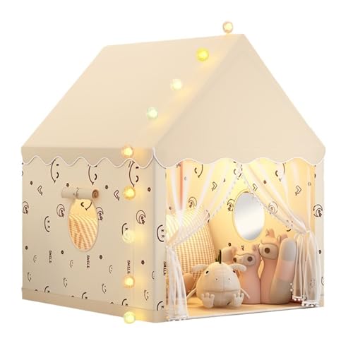 Kids Tent Secret Base Indoor Play Tent for Girls and Boys Castle Small House Toy House Princess Dream Bed Game Secret Secret Base(Beige) von XCNSHIDY