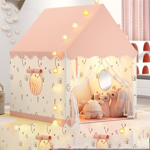 Kids Tent Secret Base Indoor Play Tent for Girls and Boys Castle Small House Toy House Princess Dream Bed Game Secret Secret Base(Pink) von XCNSHIDY