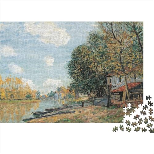 Alfred Sisley Holz Kunst Puzzle, 1000-Teilige Museums Puzzles, Geschicklichkeitsspiel, Für Erwachsene Ölmalerei Puzzlespiel Piele Spielzeug Geschenk von XCOFG