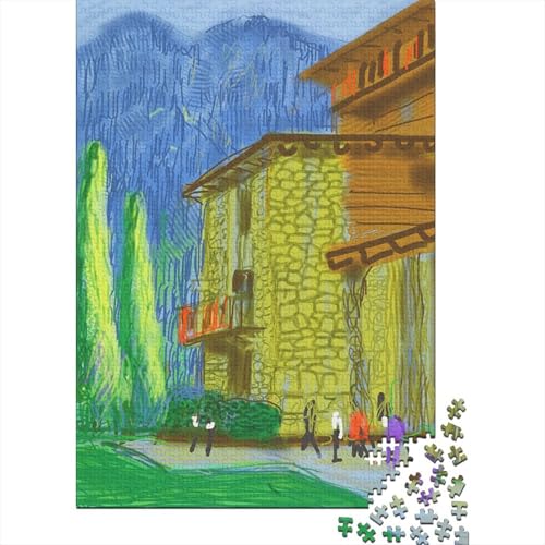 David Hockney Holz Puzzle 1000 Teile Für Erwachsene, Kunst Impossible Puzzles, Farbenfrohes Legespiel, Geschicklichkeitsspiel Für Die Ganze Familie, Museums Puzzle von XCOFG