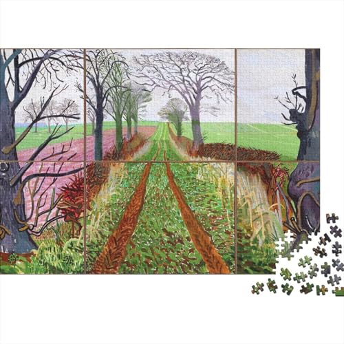 David Hockney Puzzle, Museums Holzpuzzle, Kunst Puzzles 1000 Teile, Ölmalerei Puzzlespiel, Gehirntraining Spielzeug Für Kinder, Impossible Puzzles von XCOFG
