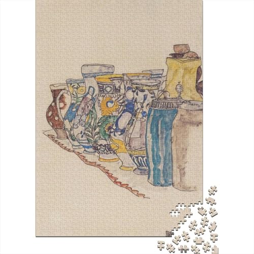 Egon Schiele Puzzle Spiel 1000 Teile Museums Puzzlespiel Für Erwachsene, Ölmalerei Impossible Puzzles, Kunst Holzpuzzle, Puzzler 1000 Pcs von XCOFG