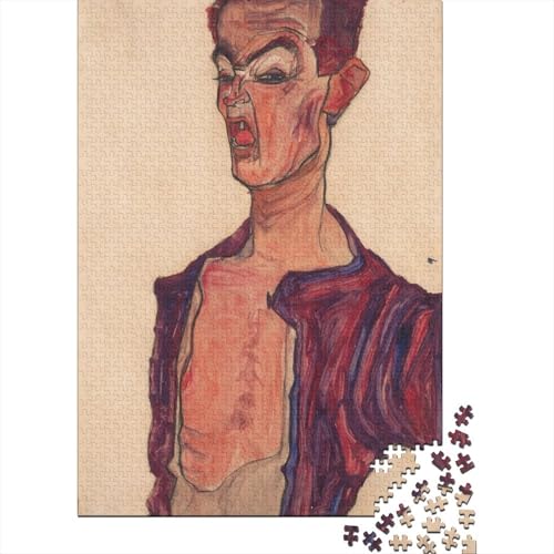Egon Schiele Puzzle Spiel 1000 Teile Ölmalerei Puzzlespiel Für Erwachsene, Museums Impossible Puzzles, Kunst Holzpuzzle, Puzzler 1000 Pcs von XCOFG