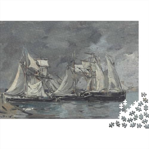 Eugène Boudin Holz-Puzzles Kunst Puzzle Für Erwachsene, Tolles Geschenk Lernspiel Spielzeug Geschenk Für Museums Holzpuzzle 1000 Pcs von XCOFG