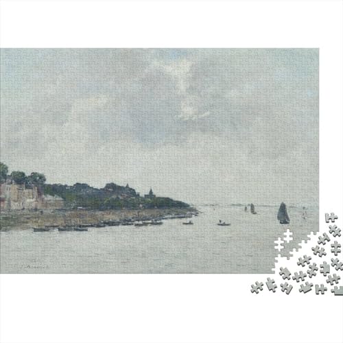Eugène Boudin Puzzles 1000 Teile Für Erwachsene, Ölmalerei Impossible Puzzle, Farbenfrohes Legespiel Weltberühmte Gemälde Puzzlespiel, Geschicklichkeitsspiel Für Die Ganze Familie von XCOFG