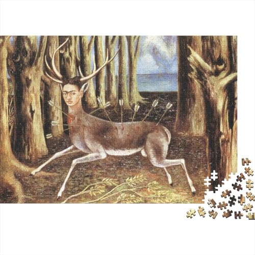 Frida Puzzle Spiel 1000 Teile Ölmalerei Puzzlespiel Für Erwachsene, Weltberühmte Gemälde Impossible Puzzles, Museums Holzpuzzle, Puzzler 1000 Pcs von XCOFG