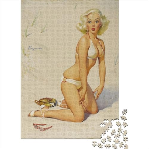 Gil Elvgren Holz Kunst Puzzle, 1000-Teilige Illustration Puzzles, Geschicklichkeitsspiel, Für Erwachsene Museums Puzzlespiel Piele Spielzeug Geschenk von XCOFG