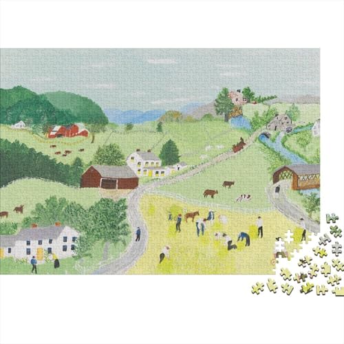 Grandma Moses Holz Kunst Puzzle, 1000-Teilige Museums Puzzles, Geschicklichkeitsspiel, Für Erwachsene Ölmalerei Puzzlespiel Piele Spielzeug Geschenk von XCOFG
