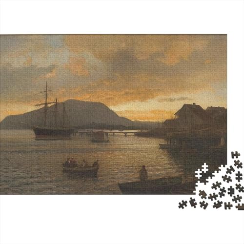 Hans Gude Puzzle Spiel 1000 Teile Museums Puzzlespiel Für Erwachsene, Ölmalerei Impossible Puzzles, Kunst Holzpuzzle, Puzzler 1000 Pcs von XCOFG
