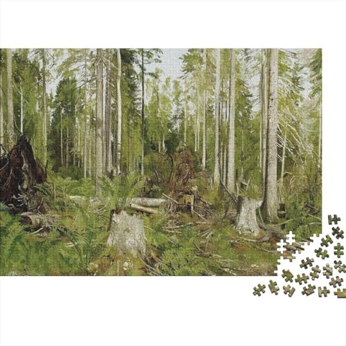 IWAN Schischkin Puzzle Spiel 1000 Teile Ölmalerei Puzzlespiel Für Erwachsene, Kunst Impossible Puzzles, Museums Holzpuzzle, Puzzler 1000 Pcs von XCOFG