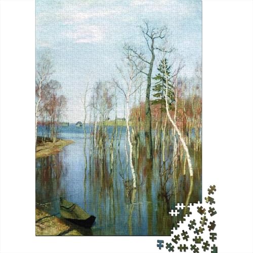 Isaac Levitan Puzzle, Ölmalerei Holzpuzzle, Museums Puzzles 1000 Teile, Kunst Puzzlespiel, Gehirntraining Spielzeug Für Kinder, Impossible Puzzles von XCOFG
